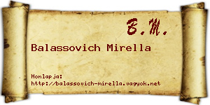 Balassovich Mirella névjegykártya